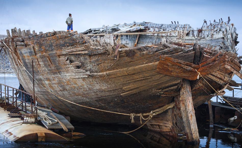 Die Maud, benannt nach Königin Maud von Norwegen, wurde für Roald Amundsens Reise durch die Nordostpassage entworfen und gebaut. „Es ist ein schönes Schiff und sie ist sehr stark“, sagt Jan Wanggaard, der Projektleiter des norwegischen Teams Maud Returns Home. Bild: Jan Wanggaard